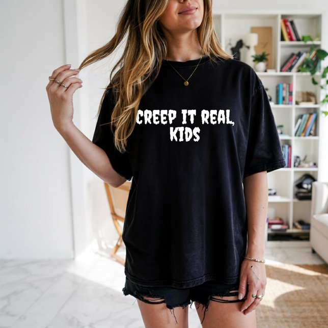  School halloween humour teacher white typography T-Shirt (Creator Uploaded)