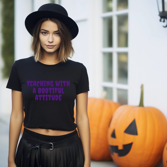  School halloween ironic teacher purple typography T-Shirt (Creator Uploaded)
