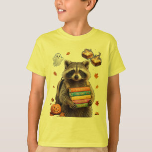 School Halloween Racoon: Back to School PNG T-Shirt