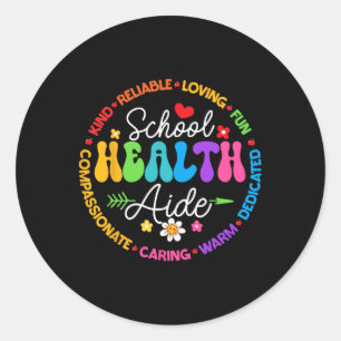 School Health Aide Squad Funny Back To School Nurs Classic Round Sticker
