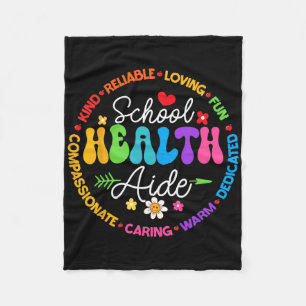 School Health Aide Squad Funny Back To School Nurs Fleece Blanket