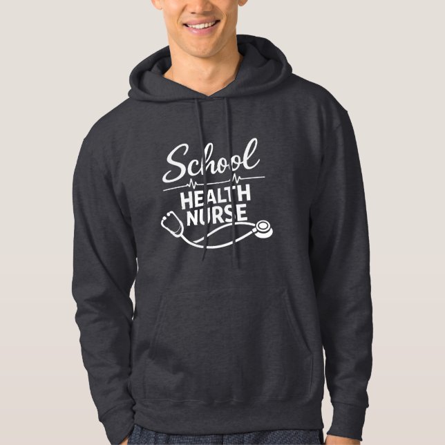 School Health Nurse Hoodie – Medical Typography De (Front)