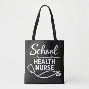 School Health Nurse Tote Bag with ECG & Stethoscop