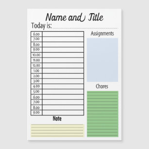 School, Home, Work Dailly colourful Planner