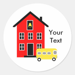 School House and Buss Sticker