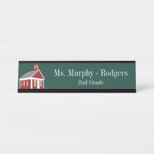 School House Green Teacher's Desk Hanging Wall Desk Name Plate