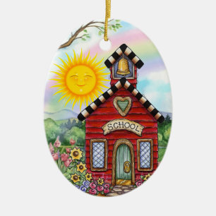 School House - SRF Ceramic Ornament