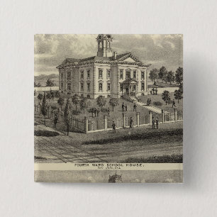 School houses, San Jose, California 15 Cm Square Badge