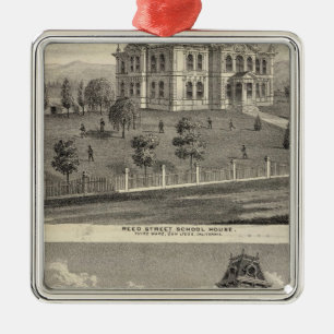 School houses, San Jose Metal Ornament