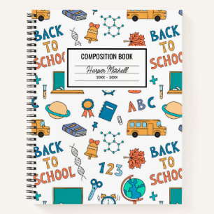 School Icons Custom Composition Notebook