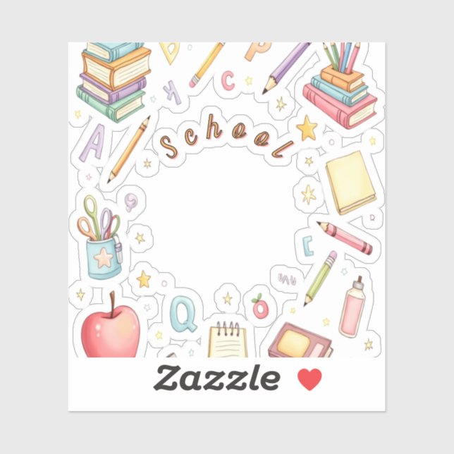 School Icons Sticker Set for Kids (Sheet)