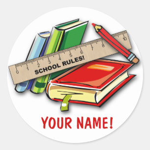SCHOOL ID LABELS! CLASSIC ROUND STICKER