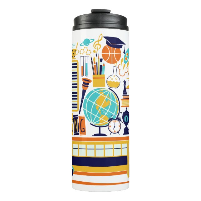 School Illustrations custom name tumbler (Front)