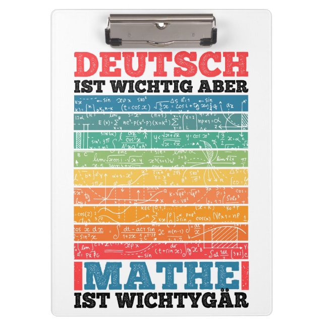 School Important But Math Is Important Clipboard (Front)