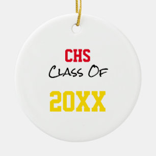 School Initials Senior Class Of Year Grad Colours Ceramic Ornament