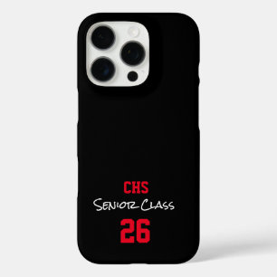 SCHOOL Initials SENIOR Class YEAR Grad Colours Fun iPhone 16 Pro Case