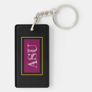 School INITIALS Team Colours Grad Fun Key Ring