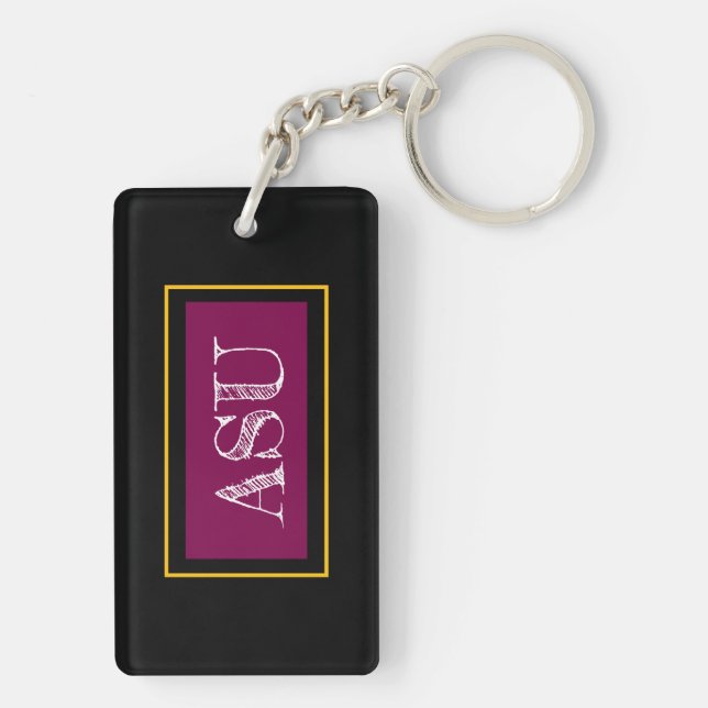 School INITIALS Team Colours Grad Fun Key Ring (Back)