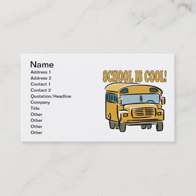 School Is Cool Business Card (Front)