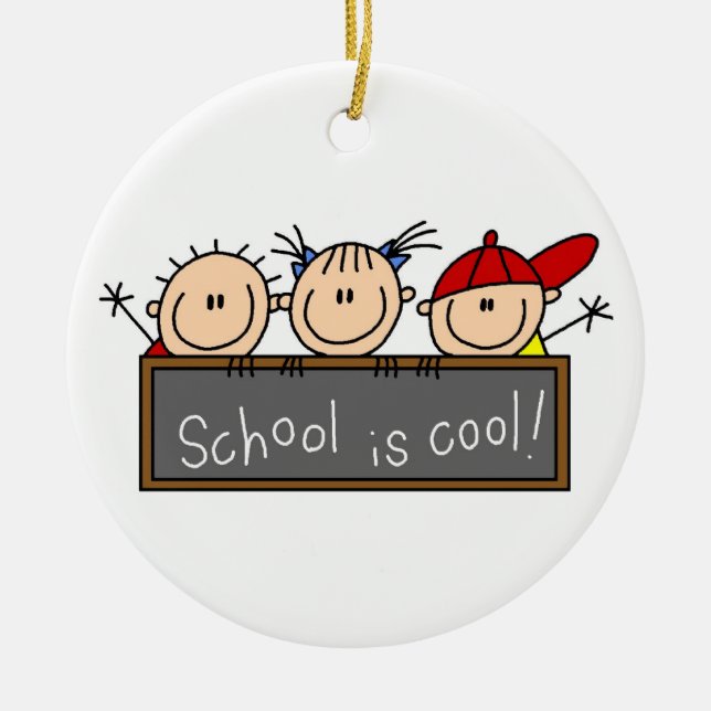 School is Cool Ceramic Ornament (Front)