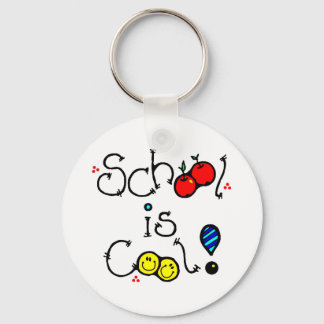 SCHOOL IS COOL FUN COLOURFUL HAPPY FACES APPLES KEY RING