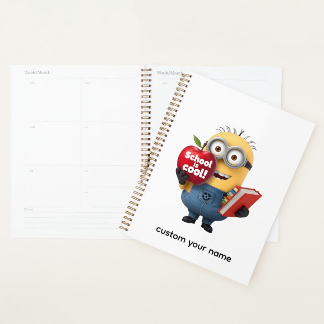 School is Cool | Minion with Apple Custom Name  Planner (Display)