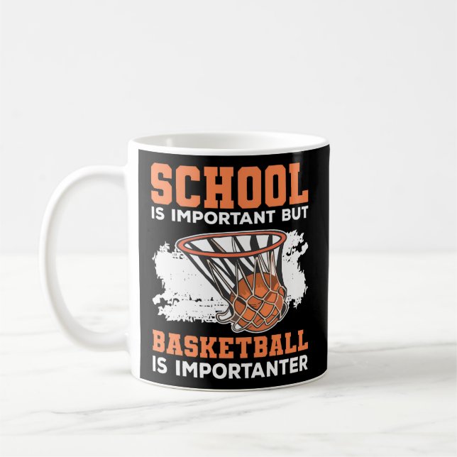 School Is Important But Basketball Is Importanter Coffee Mug (Left)