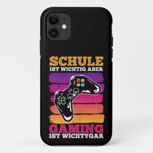 School is important But gaming is important gamer iPhone 11 Case