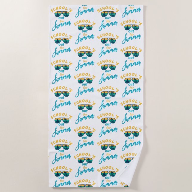 School Is Out For Summer Beach Towel (Front)