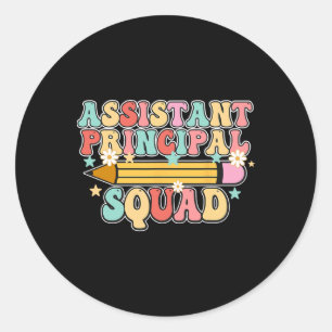 School Istant Principal Squad Retro Back To School Classic Round Sticker