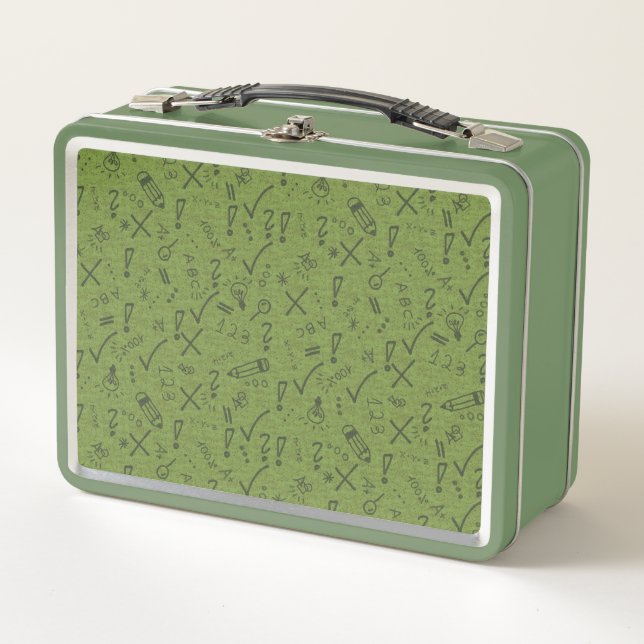 School Items Patterns Metal Lunch Box (Front)