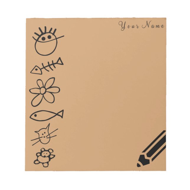 School Kids Drawing Funny Teacher Brown Notepad (Front)