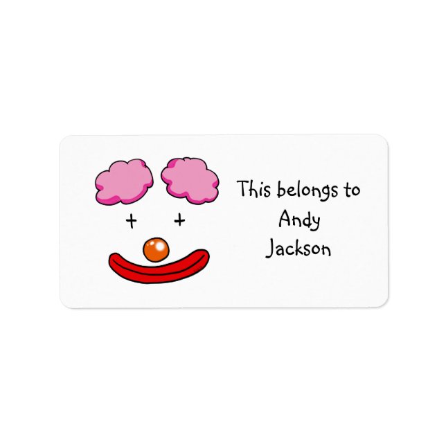 School Labels ( clown ) (Front)
