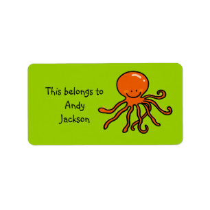 School Labels ( cute octopus )