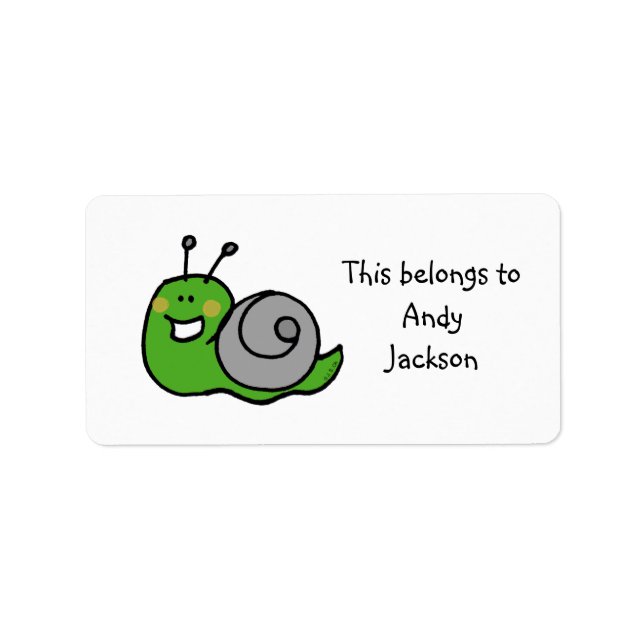 School Labels ( green snail ) (Front)