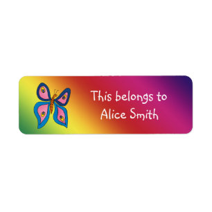 School Labels with butterfly