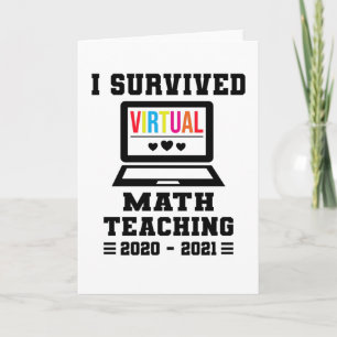 School Laptop Math Remote Teaching Teacher Card