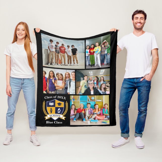 School Leaver Photo Memory Collage Blanket (In Situ)