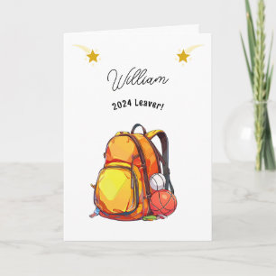 School Leavers Cute Back Pack Card