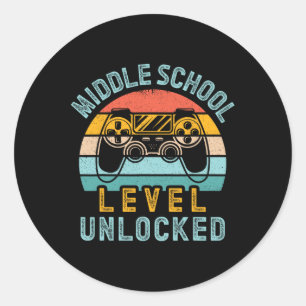 School Level Unlocked Video Game Back To School Bo Classic Round Sticker