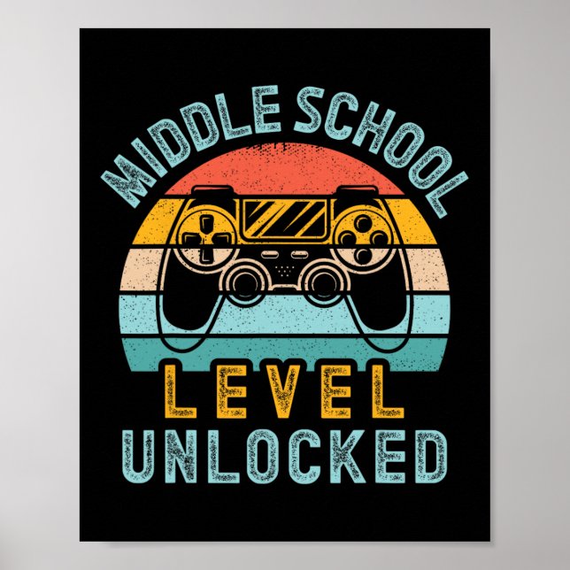 School Level Unlocked Video Game Back To School Bo Poster (Front)