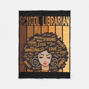School Librarian African American Women Black Hist Fleece Blanket