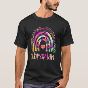 School Librarian Boho Rainbow Tie Dye Back To Scho T-Shirt
