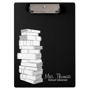 School Librarian Clipboard (Black & White)