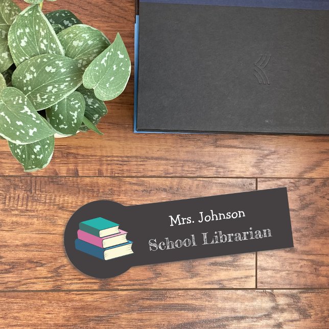 School Librarian Faux Chalkboard Name Tag (Creator Uploaded)