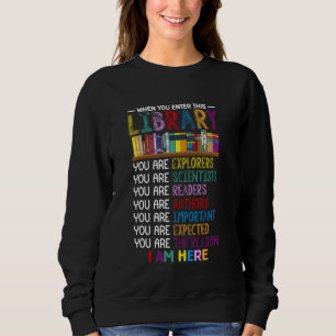 School Librarian Library Staff Appreciation Back T Sweatshirt