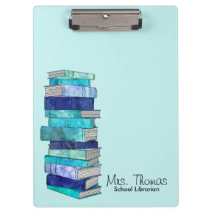 School Librarian Personalised Clipboard (Blue)