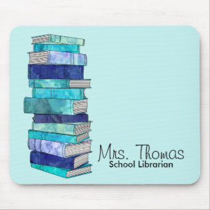 School Librarian Personalised Mousepad (Blue)