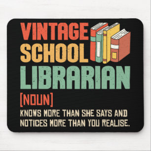 School Librarian Pronunciation Funny Mouse Pad