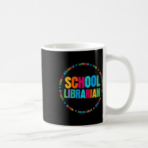School Librarian Tee Rainbow Colourful Library Ele Coffee Mug